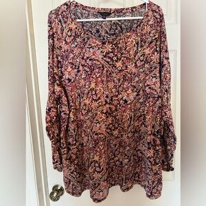 Women’s Lucky Brand size 3x long sleeve tunic length blouse